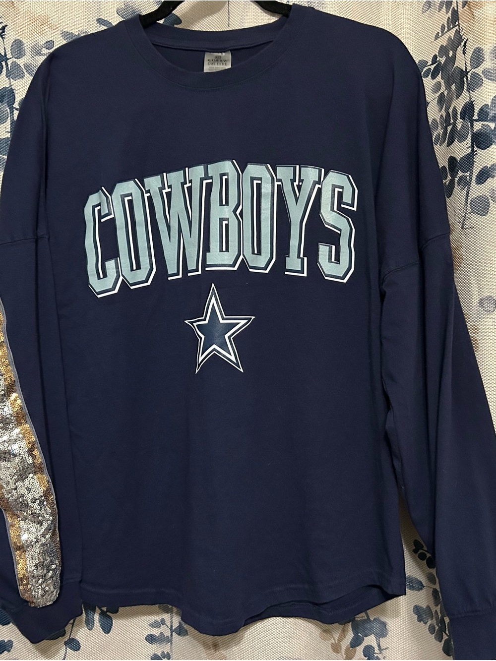 Women  Dallas Cowboys Long-Sleeve Logo Tee - Navy